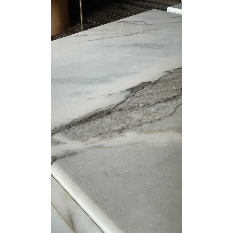 Carrara marble 3-piece coffee table, Italian design, ca 1970