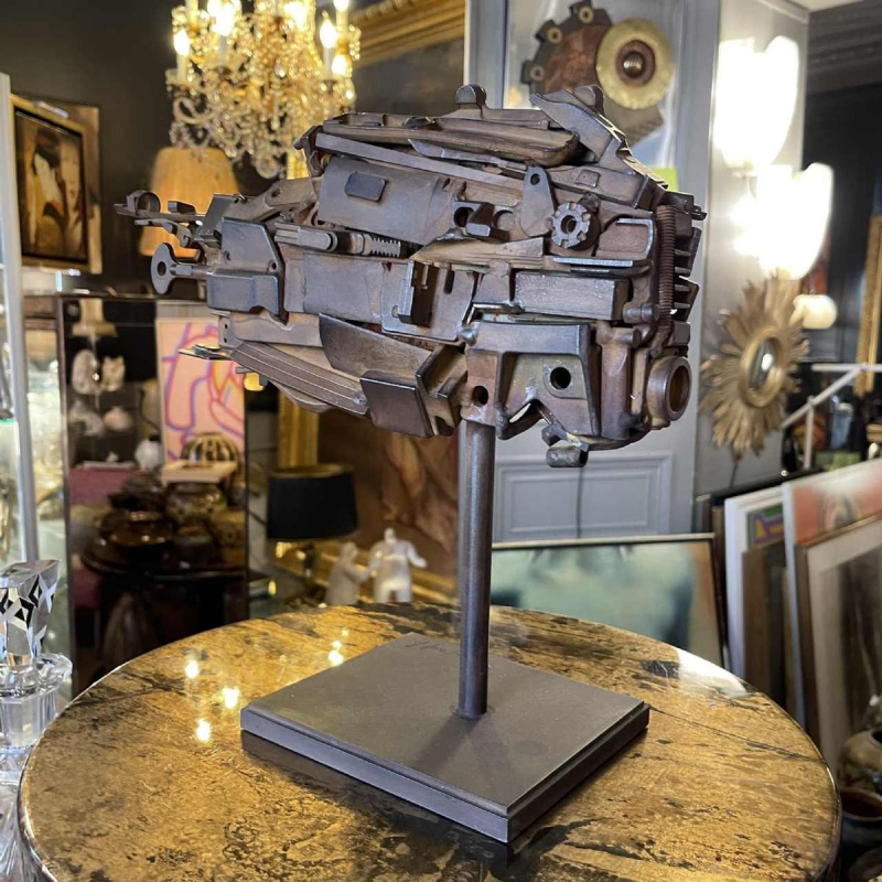 JACQUES DUFRANE " Ship Fish " Brutalist assembled sculpture, steel ca 2000