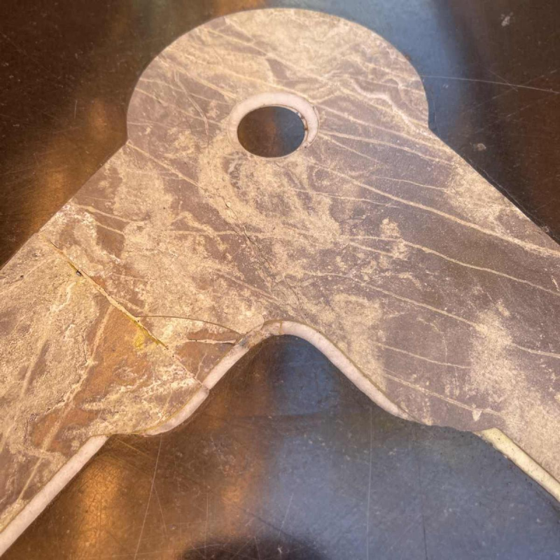 Large table top freemason, lapis-lazuli marble inlay, ca 1960