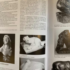 HERBERT GELDHOF "Uilen" dier sculptuur in "direct geslepen" steen, jaren 1960