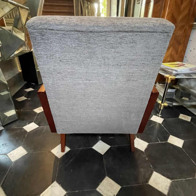 Paar volledig gerestaureerde vintage fauteuils, Tsjechisch Design ontwerp, 1950s