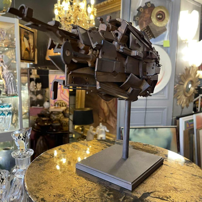 JACQUES DUFRANE " Ship Fish " Brutalist assembled sculpture, steel ca 2000