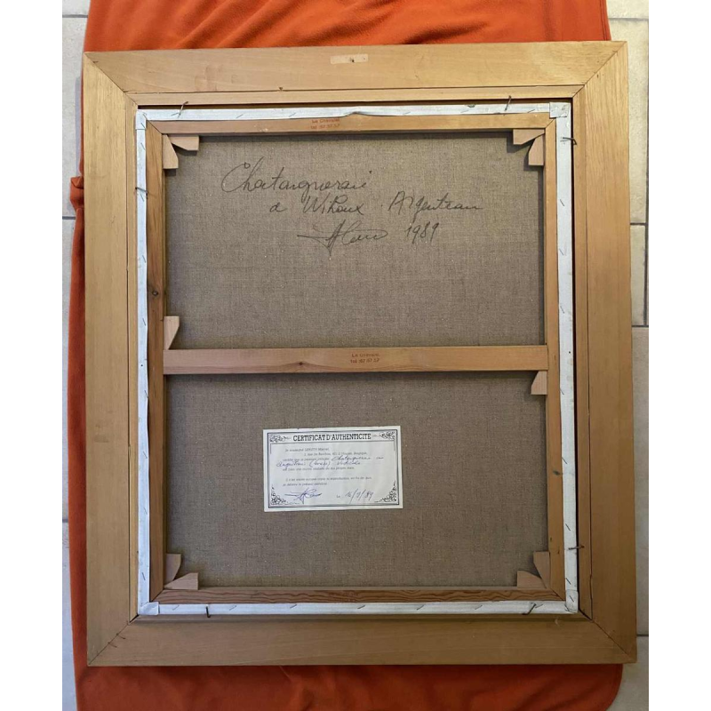 Marcel Leruth 'Châtaigneraie à Wihoux Argenteau' tableau post-impressionniste huile sur toile