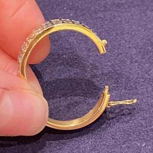 Gouden & diamanten scharnierende ring, ca 1990