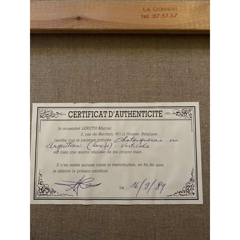 Marcel Leruth 'Châtaigneraie à Wihoux Argenteau' tableau post-impressionniste huile sur toile