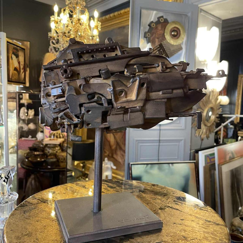 JACQUES DUFRANE " Ship Fish " Brutalist assembled sculpture, steel ca 2000