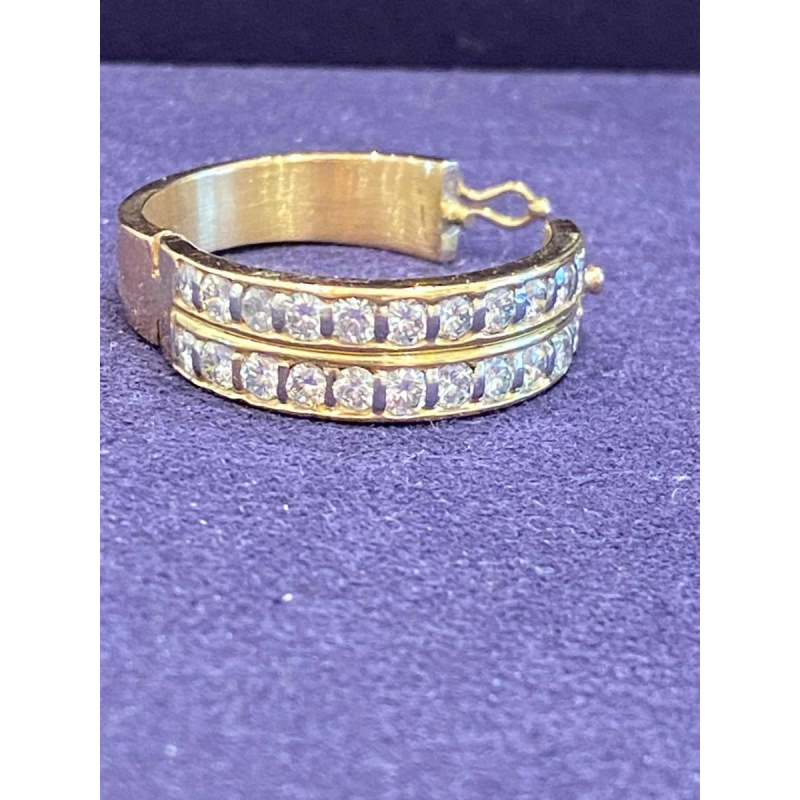 Gouden & diamanten scharnierende ring, ca 1990
