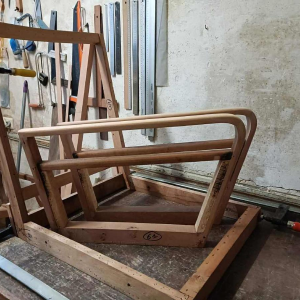 Paar volledig gerestaureerde vintage fauteuils, Tsjechisch Design ontwerp, 1950s