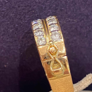 Gouden & diamanten scharnierende ring, ca 1990