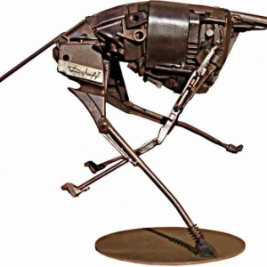 JACQUES DUFRANE " Schip Vis " Brutalistisch gemonteerde sculptuur, staal ca 2000