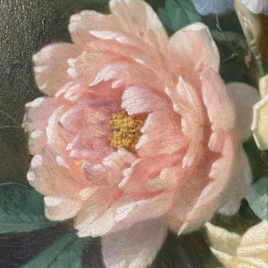 HENRI ROBBE Painting " Bunch of flowers " still life, oil on panel, ca 1840