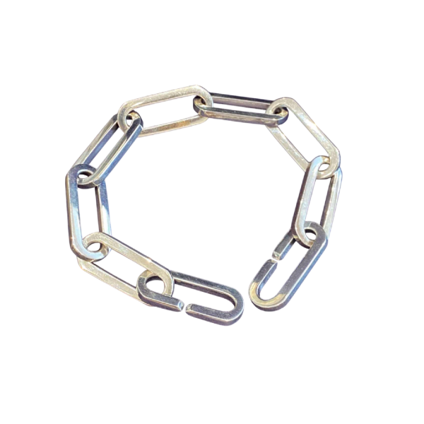 Bracelet en argent massif à larges maillons, XXIe s