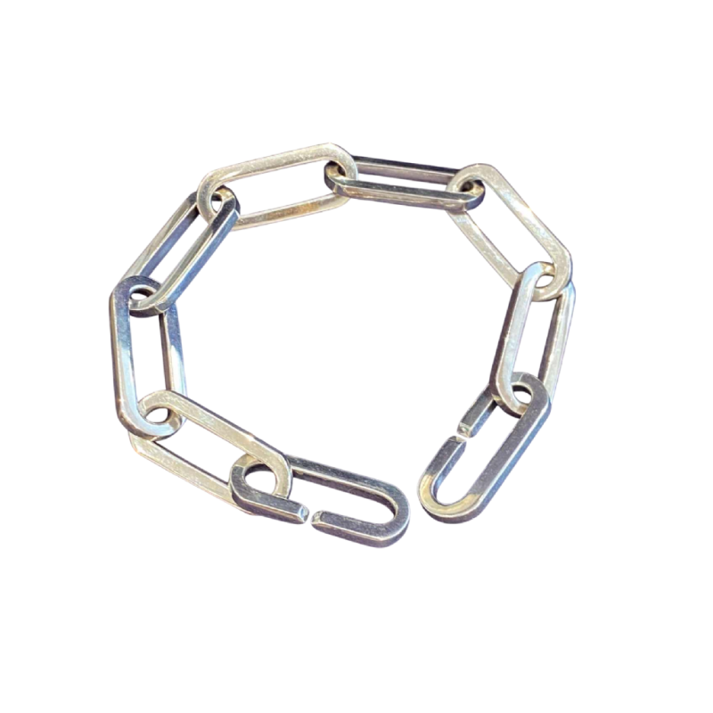 Bracelet en argent massif à larges maillons, XXIe s