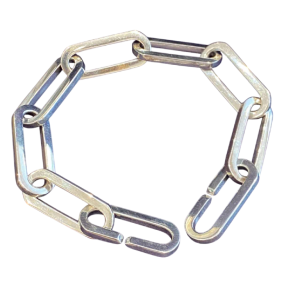 Solid silver bracelet with large links, 21th c