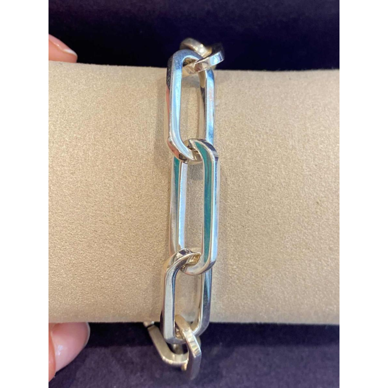 Massief zilveren armband met grote schakels, XXIe c