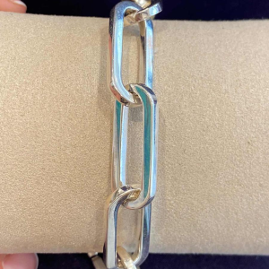 Solid silver bracelet with large links, 21th c