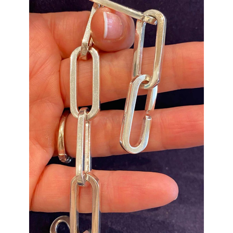 Massief zilveren armband met grote schakels, XXIe c