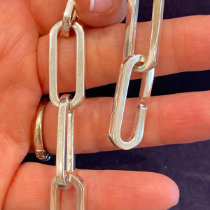 Massief zilveren armband met grote schakels, XXIe c