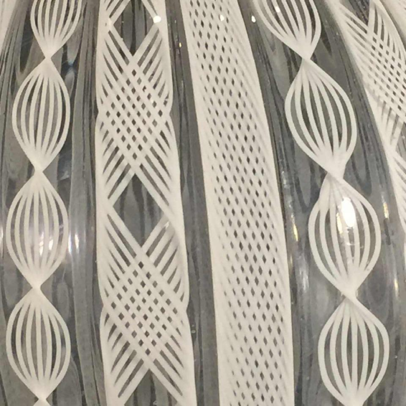 Fulvio Bianconi, Venini Murano, Zanfirico filigraan witte bolvaas, 1950/60