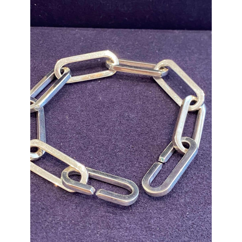 Bracelet en argent massif à larges maillons, XXIe s