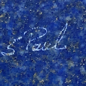 Sculptuur Obelisk lapis lazuli & rhodochrosiet, ca 1970