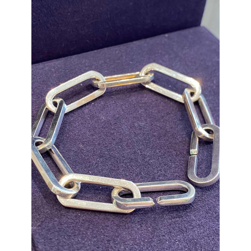 Bracelet en argent massif à larges maillons, XXIe s