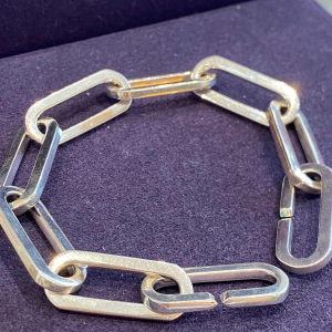 Solid silver bracelet with large links, 21th c