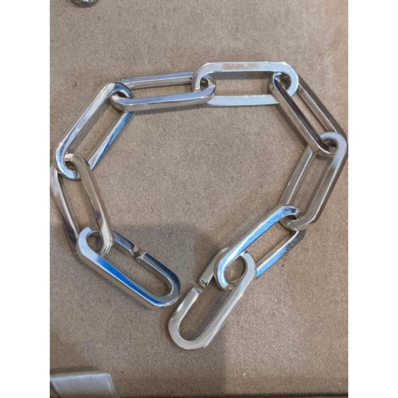 Solid silver bracelet with large links, 21th c