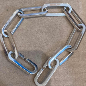 Solid silver bracelet with large links, 21th c