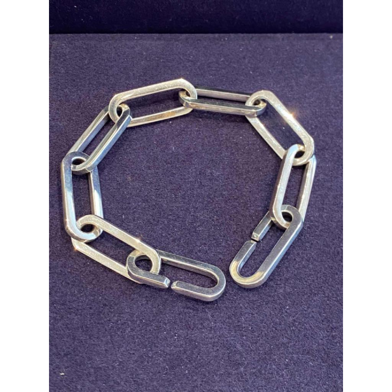 Massief zilveren armband met grote schakels, XXIe c