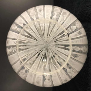 Fulvio Bianconi, Venini Murano, Zanfirico filigraan witte bolvaas, 1950/60