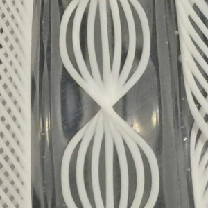 Fulvio Bianconi, Venini Murano, Zanfirico filigree white ball vase, 1950/60