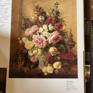HENRI ROBBE Painting " Bunch of flowers " still life, oil on panel, ca 1840