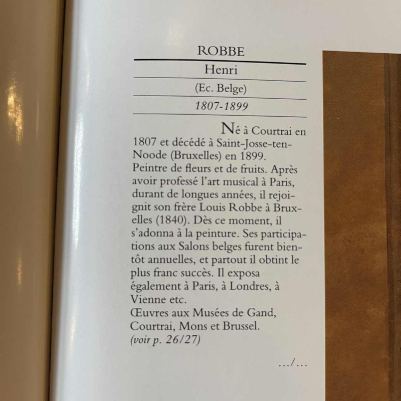 HENRI ROBBE Painting " Bunch of flowers " still life, oil on panel, ca 1840