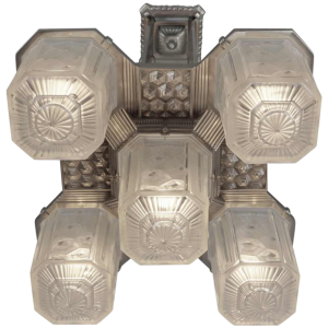 Hettier & Vincent : French art deco chandelier ... 1930 France