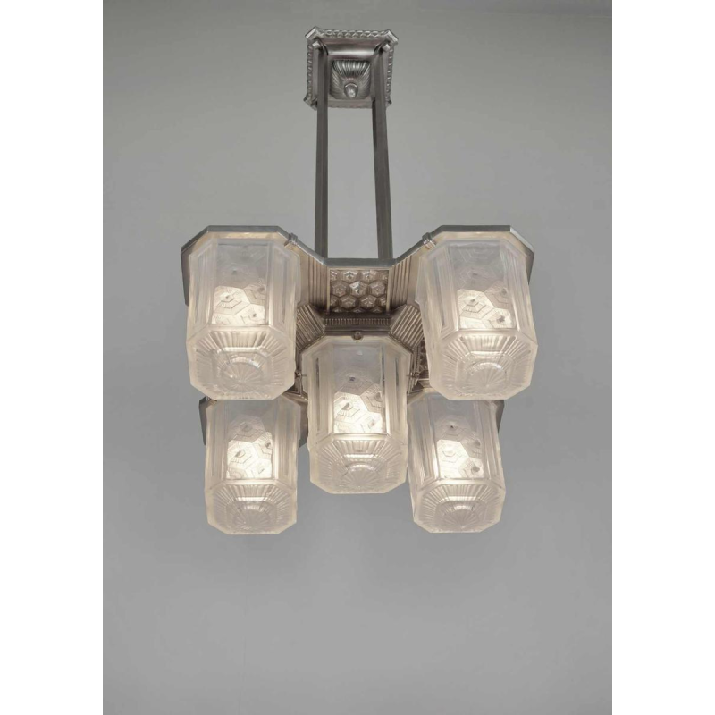 Hettier et Vincent : lustre art déco. France 1930