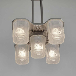 Hettier & Vincent : French art deco chandelier ... 1930 France