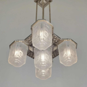 Hettier & Vincent : French art deco chandelier ... 1930 France