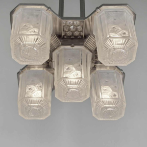 Hettier & Vincent : French art deco chandelier ... 1930 France