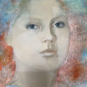 Guy Mytych 'Portrait de femme' peinture huile sur toile, 1981