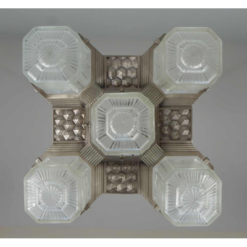 Hettier & Vincent : French art deco chandelier ... 1930 France