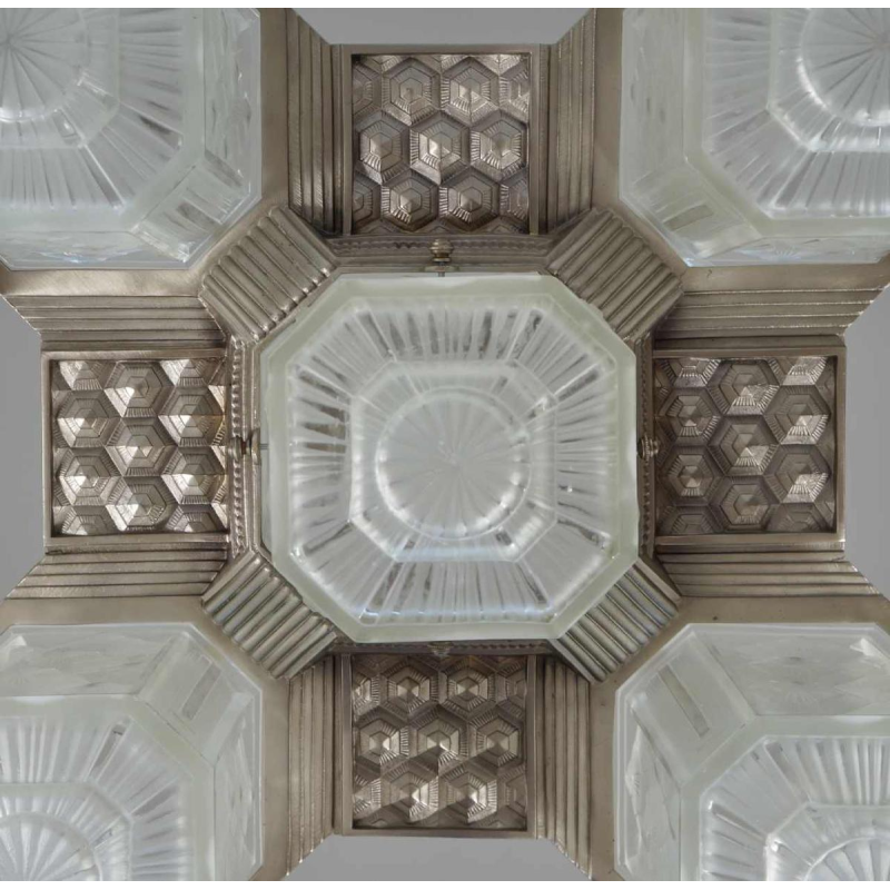 Hettier & Vincent : French art deco chandelier ... 1930 France