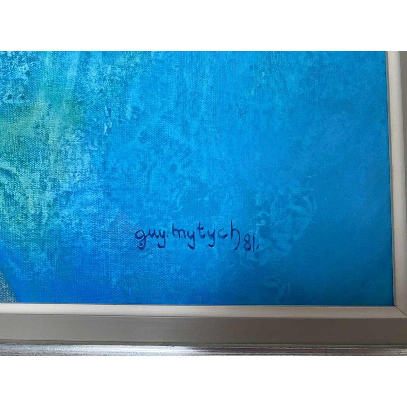 Guy Mytych 'Portrait de femme' peinture huile sur toile, 1981