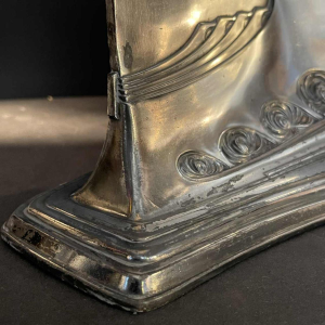 Peter Berhens (attributed), Art Nouveau triptych mirror in silver-plated metal, ca 1910