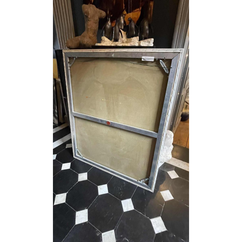 ROGER BOTEMBE " Le visage " masque abstrait, peinture huile sur toile, ca 2010