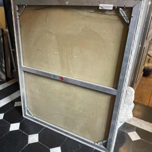 ROGER BOTEMBE " Le visage " masque abstrait, peinture huile sur toile, ca 2010