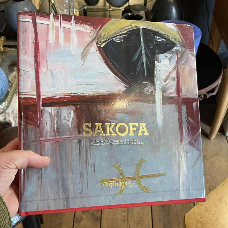 ROGER BOTEMBE " Het gezicht " abstract masker, schilderij olieverf op doek, 2010