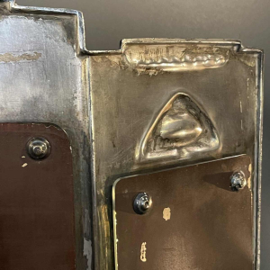 Peter Berhens (attribué), miroir triptyque Art Nouveau en métal argenté, ca 1910