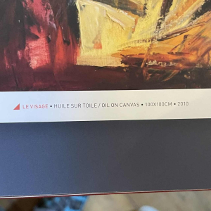 ROGER BOTEMBE " Le visage " masque abstrait, peinture huile sur toile, ca 2010