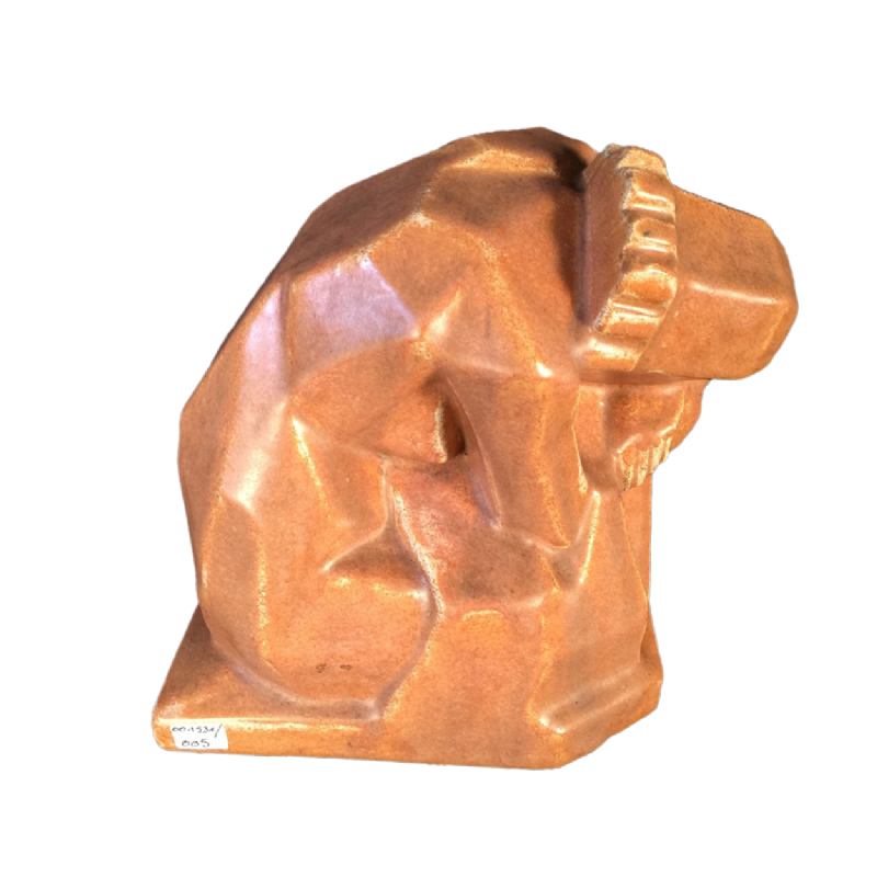 Angelo Hecq / Roger Guérin "Femme Nue" en grès de style cubiste - circa 1925
